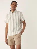 The Striped Short Sleeve Jasper Shirt Umber