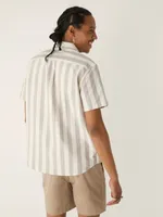 The Striped Short Sleeve Jasper Shirt Umber