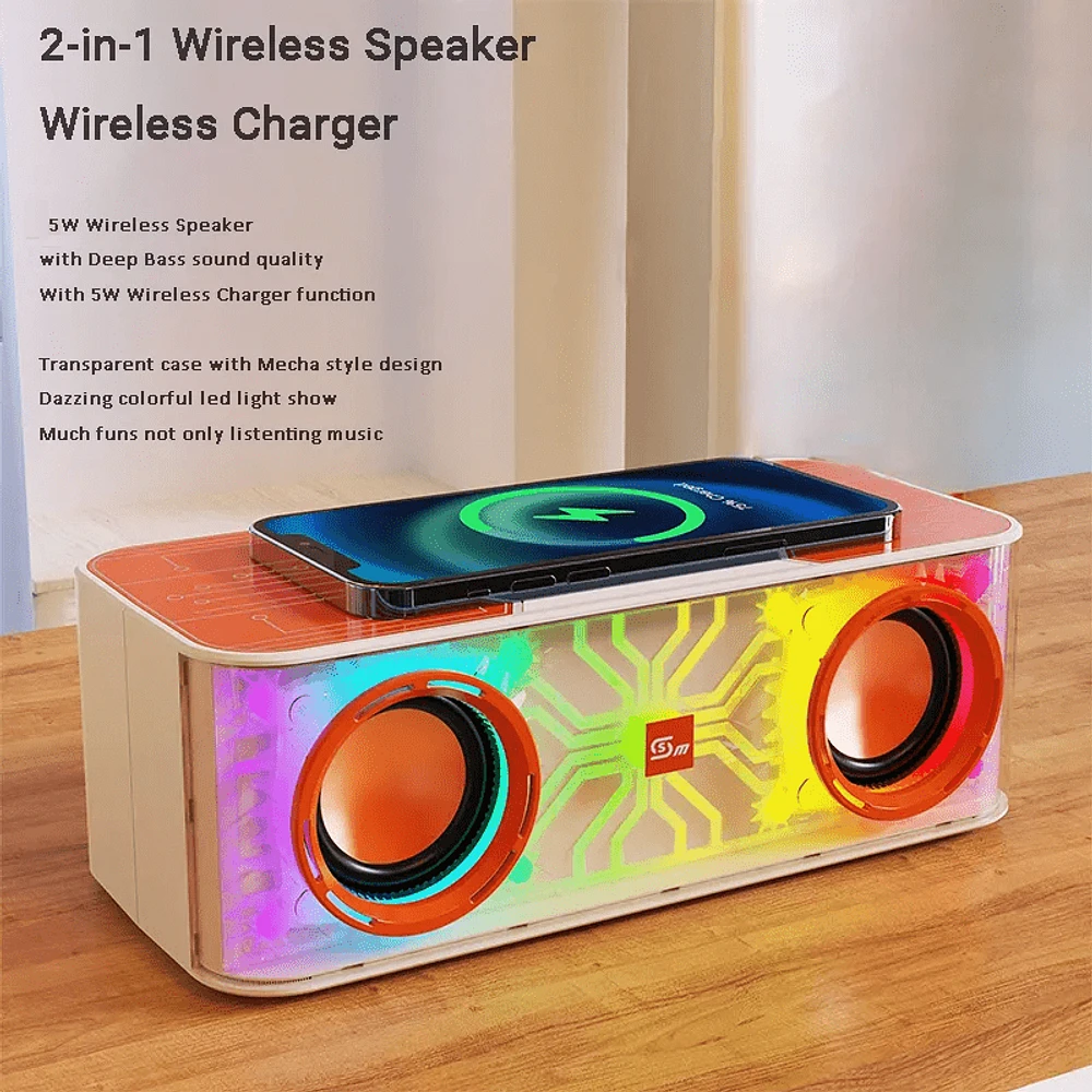 SoundLogic XT: Bluetooth Speaker with LED Lights and Wireless Charger