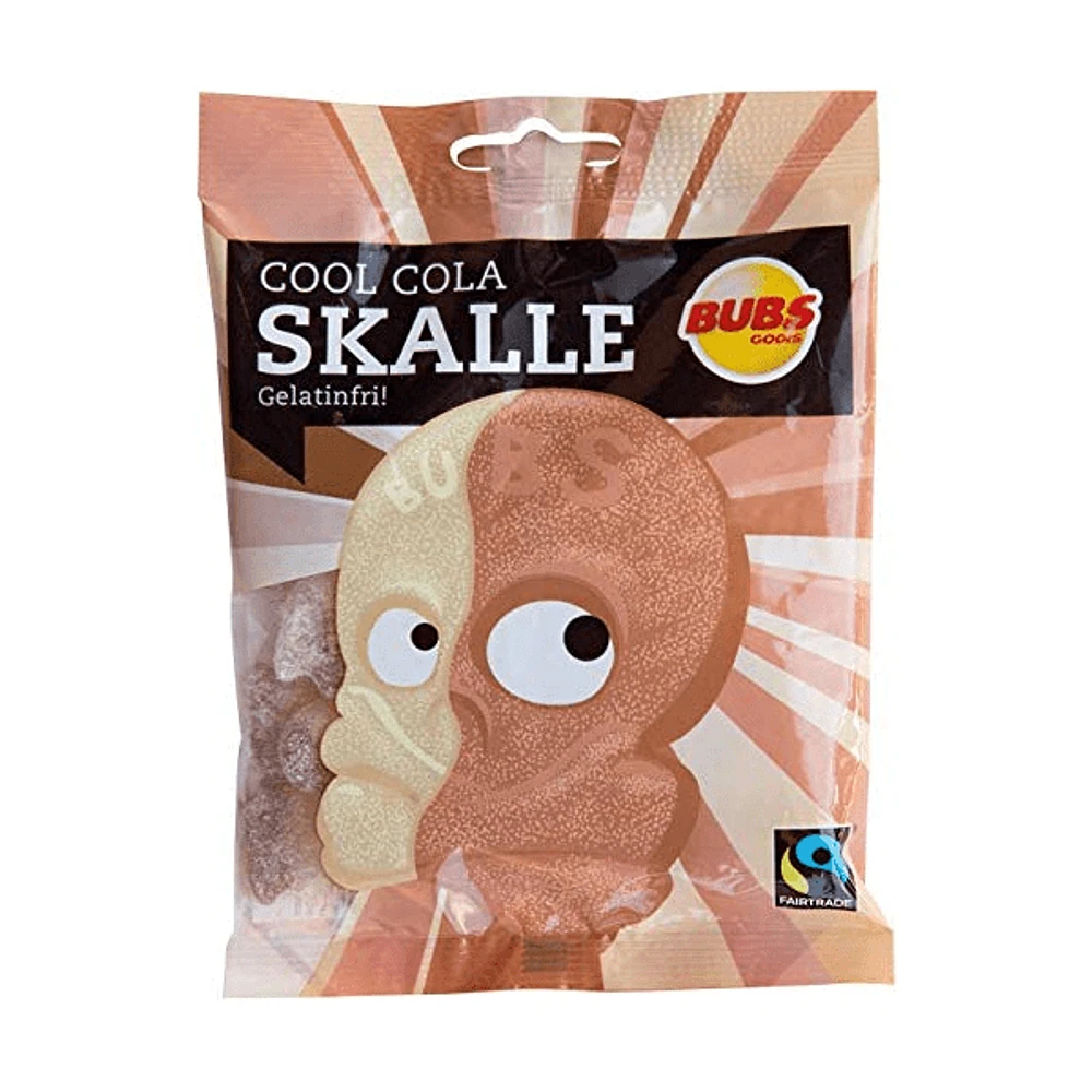 BUBS Godis: Cool Cola Skull Sour Jelly Candy (90g) Made in Sweden