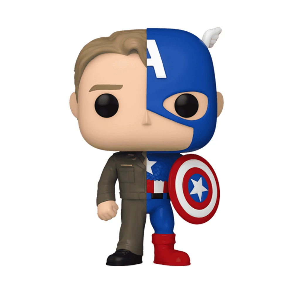 Funko Pop! Marvel: Split - Captain America/Steve Rogers Figure