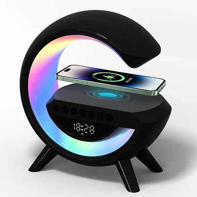 Sonic Vibes: 3-in-1 Bluetooth Speaker w/ Charger & Digital Clock Black