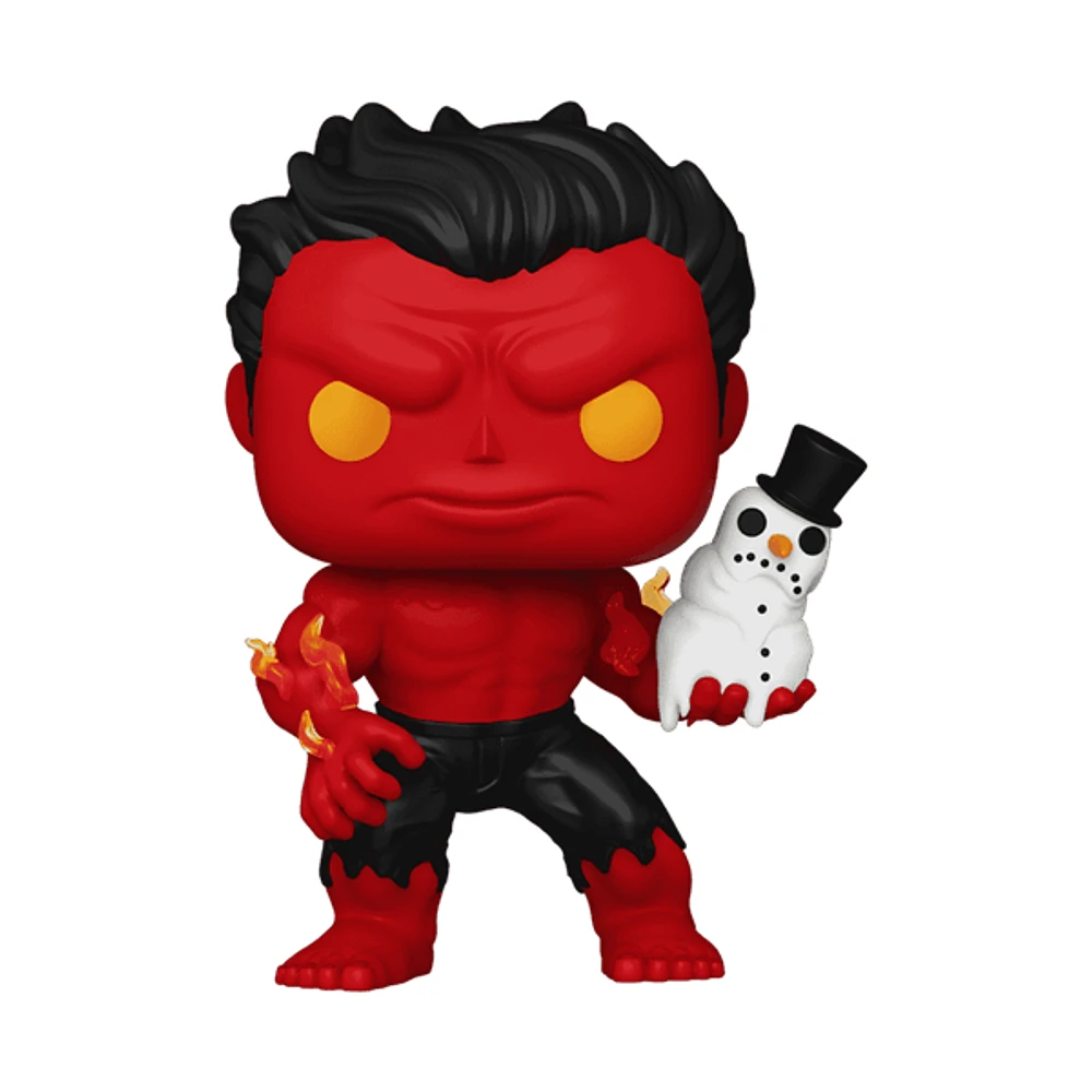 Funko Pop! Marvel: Holiday - Red Hulk with Snowman Figure