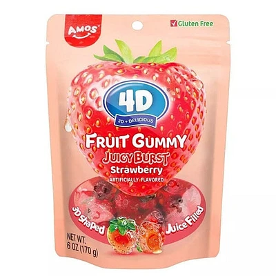 4D Fruit Gummy Juicy Burst Strawberry Candy