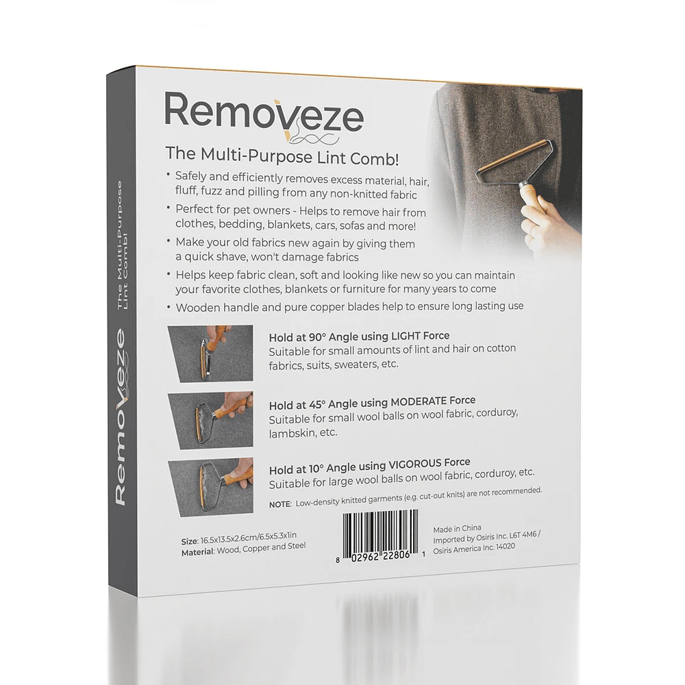 RemovEZE: The Multi-Purpose Lint Cleaner Comb (2pk) | Pure Copper Blades!