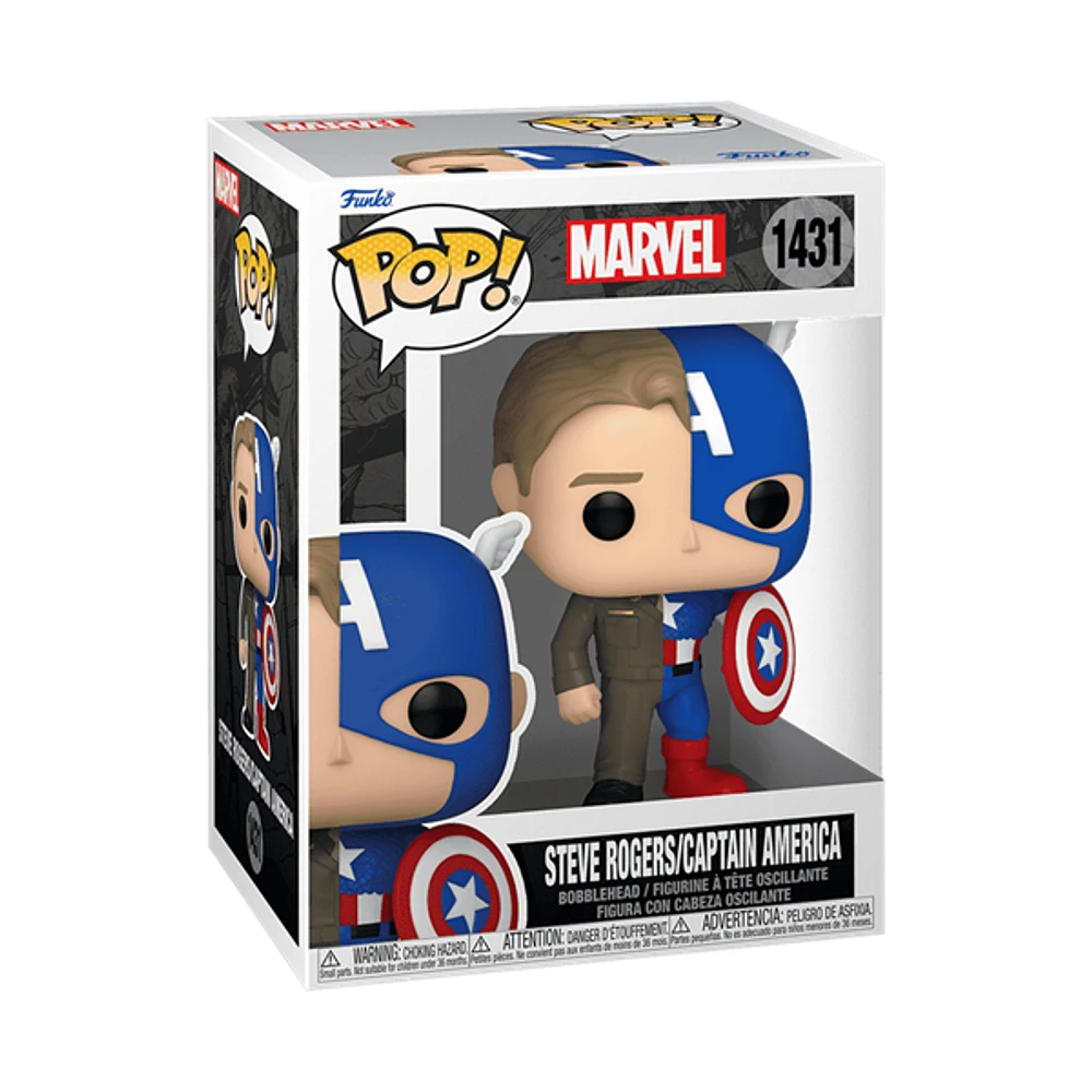 Funko Pop! Marvel: Split - Captain America/Steve Rogers Figure