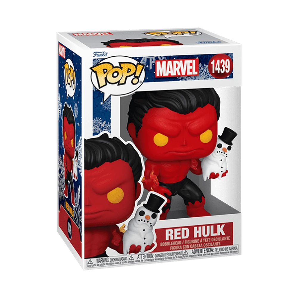 Funko Pop! Marvel: Holiday - Red Hulk with Snowman Figure