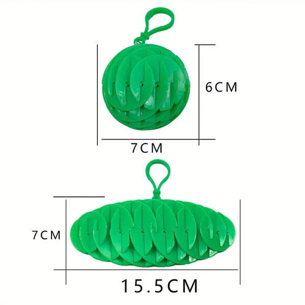 Flex Worm Glow-In-The-Dark Green 2.5" Fidget Toy Keyring (1pc)