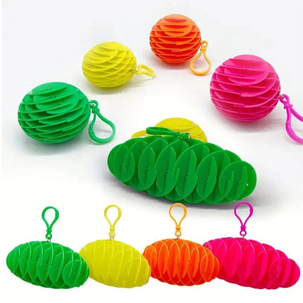 Flex Worm Glow-In-The-Dark Green 2.5" Fidget Toy Keyring (1pc)