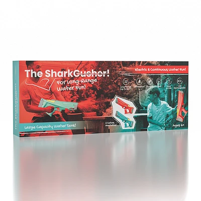 The SharkGusher: Shark Electric Water Gun | Red or Teal