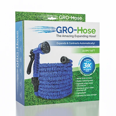 GRO-Hose BLUE 75ft Expandable Hose With Sprayer Nozzle