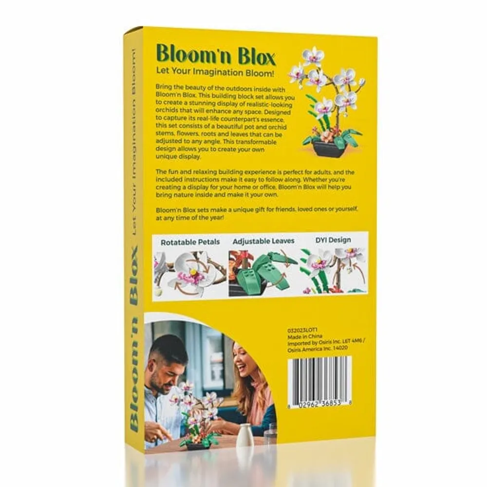 Bloomin' Blox DIY Botanical Building Block Sets: Orchid (581pc