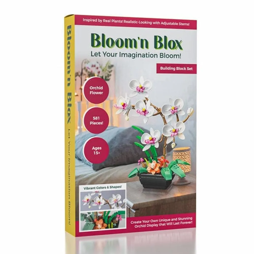 Bloomin' Blox DIY Botanical Building Block Sets: Orchid (581pc