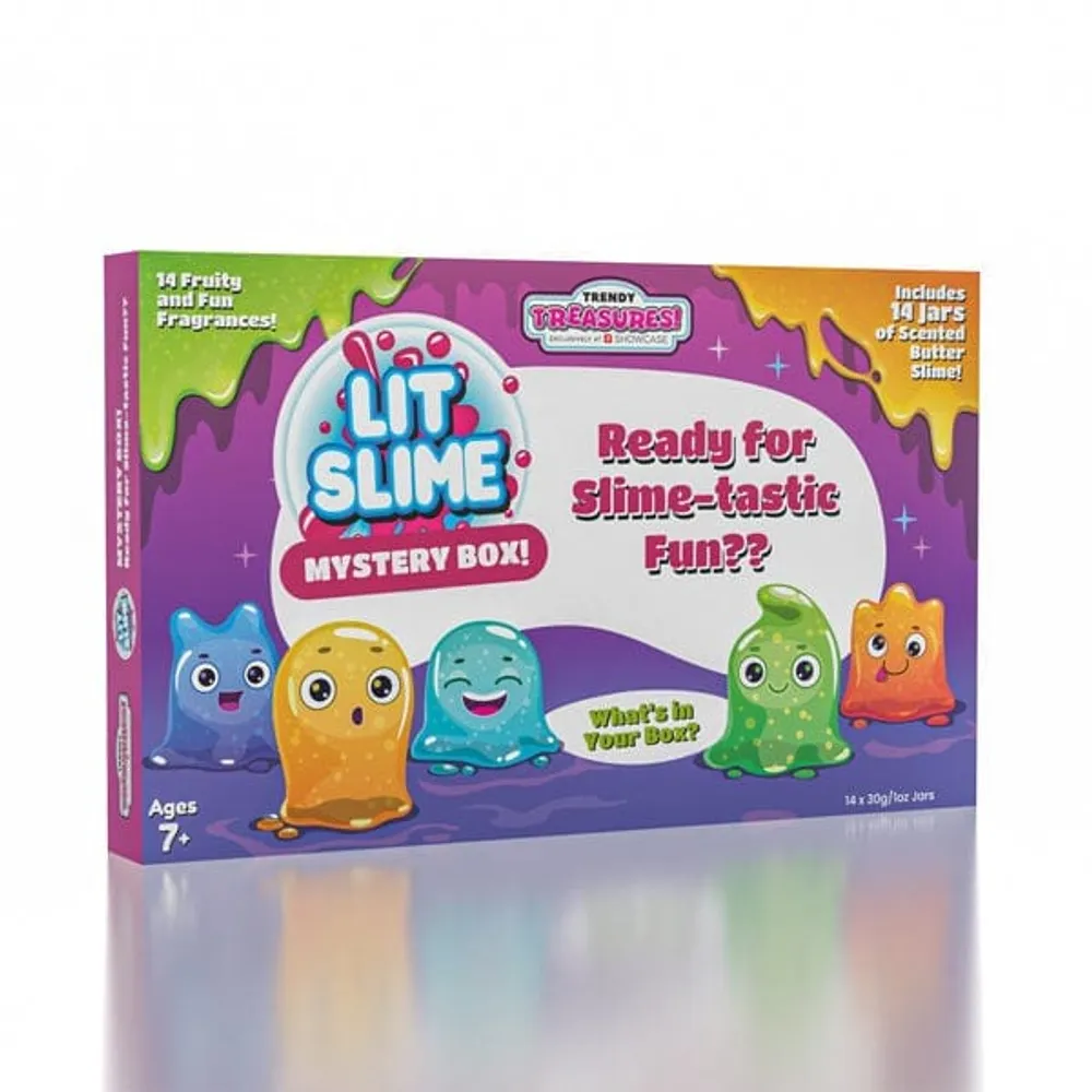 Showcase LIT Slime Novelty Fidget Putty Advent Calendar Mystery Box, 14  Different Butter Slimes!