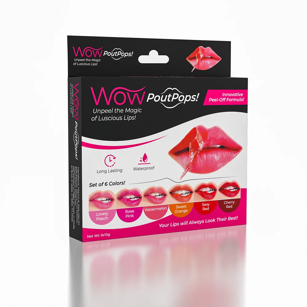 WOW PoutPops (6 Colors) | Peel-Off Lip Stain | As Seen On TikTok!