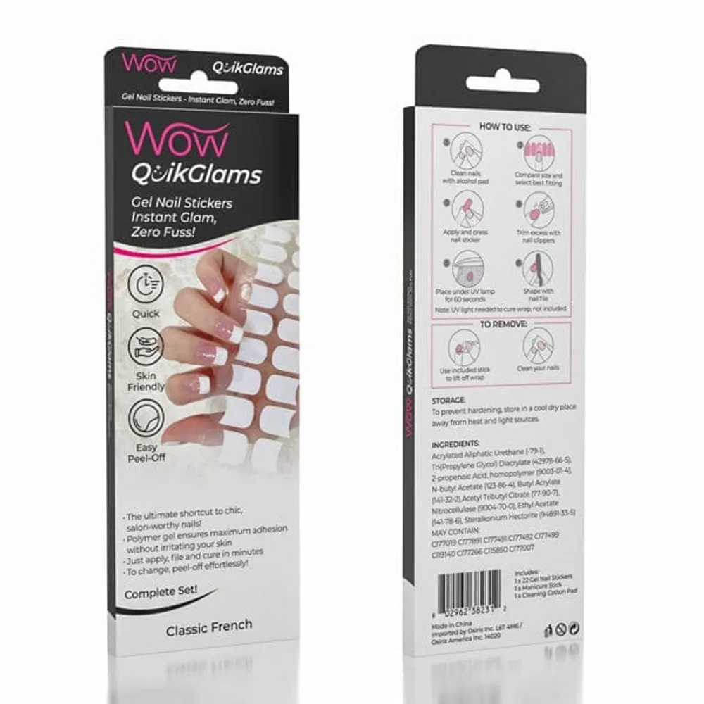 WOW QuikGlams (22pc) | Instant Manicure Gel Polish Nail Stickers Multiple Styles