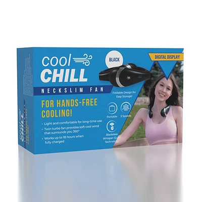 Cool Chill: Foldable NeckSlim Fan With Digital Display (Multiple Colors)