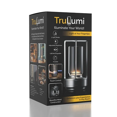 TruLumi Crystal Lantern Silver LED Table Lamp