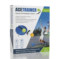 AceTrainer: Pickleball & Tennis Trainer Set w/ Water Baseboard For Rebound Practice