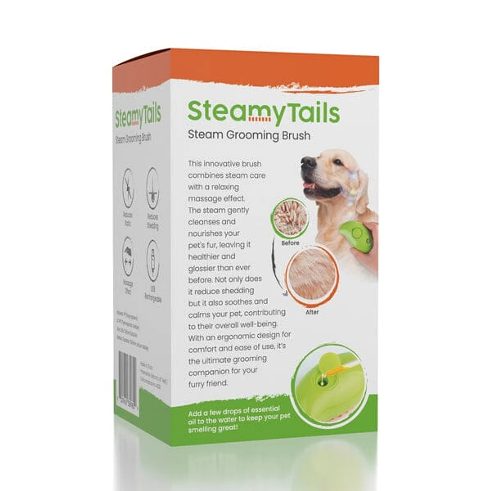 SteamyTails: Silicone Steam Grooming Brush For Cats & Dogs