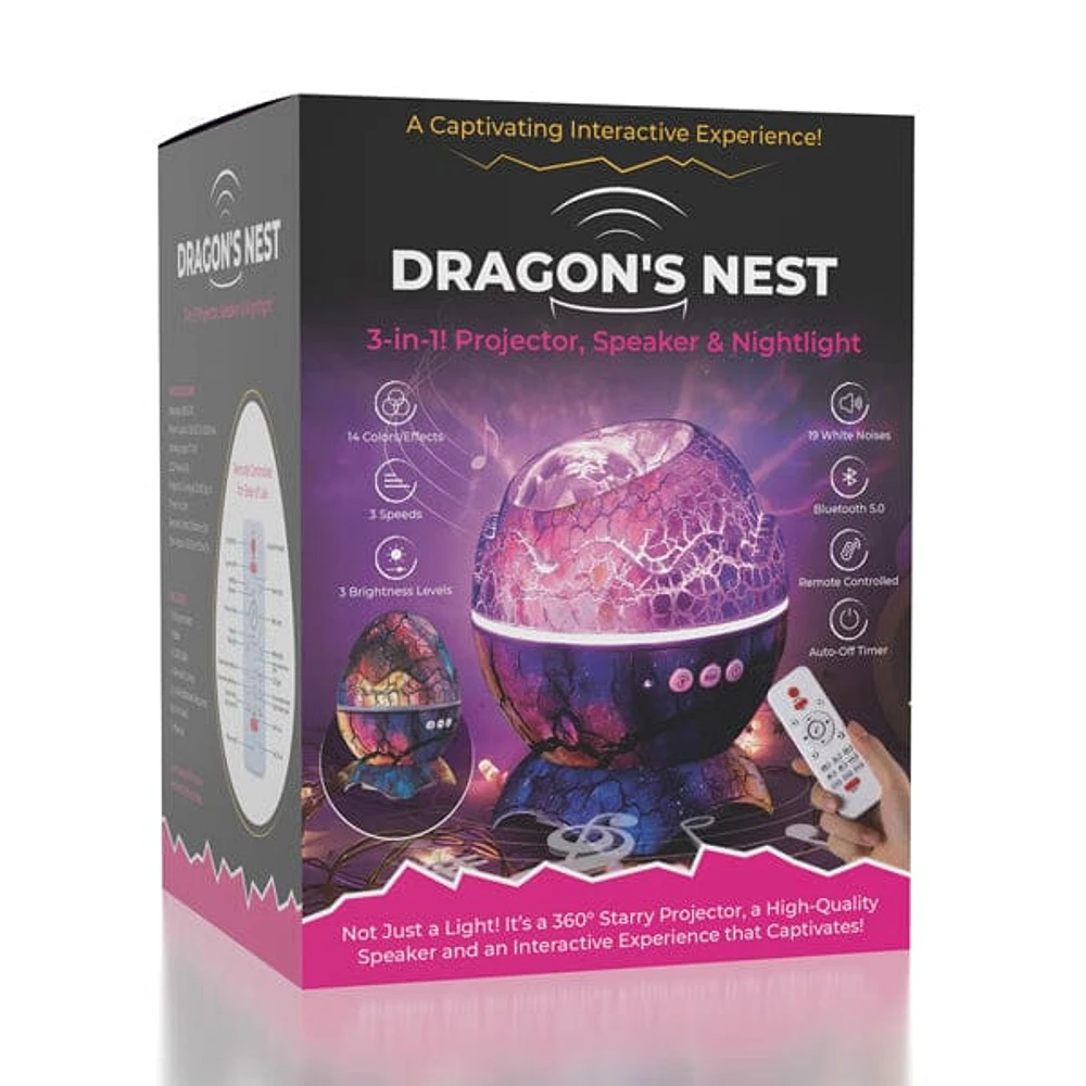 Dragon's Nest: Dragon Egg 3-in-1 Galaxy Nightlight, Projector & Speaker