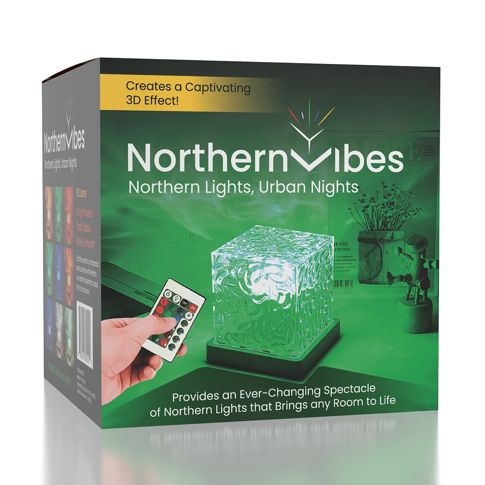 NorthernVibes: LED Cube Night Light w/ Remote Control