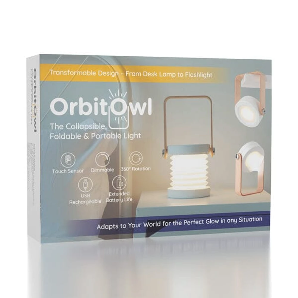 OrbitOwl: The 4-in-1 Collapsable Handheld Lantern Foldable Table Lamp