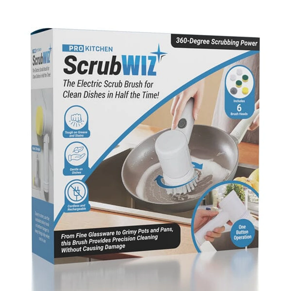 ProKitchen ScrubWIZ Electric Multi-Functional Scrub Brush