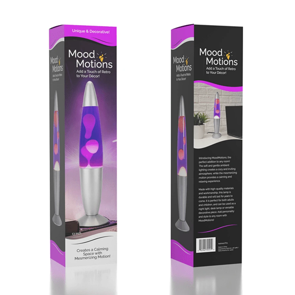 Mood Motions - Motion Luminous Lamps 13" Blue and Purple