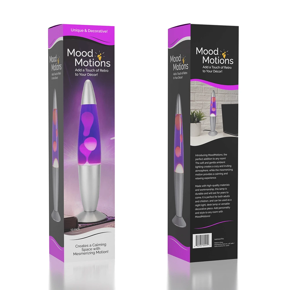 Mood Motions - Motion Luminous Lamps 13" Blue and Purple