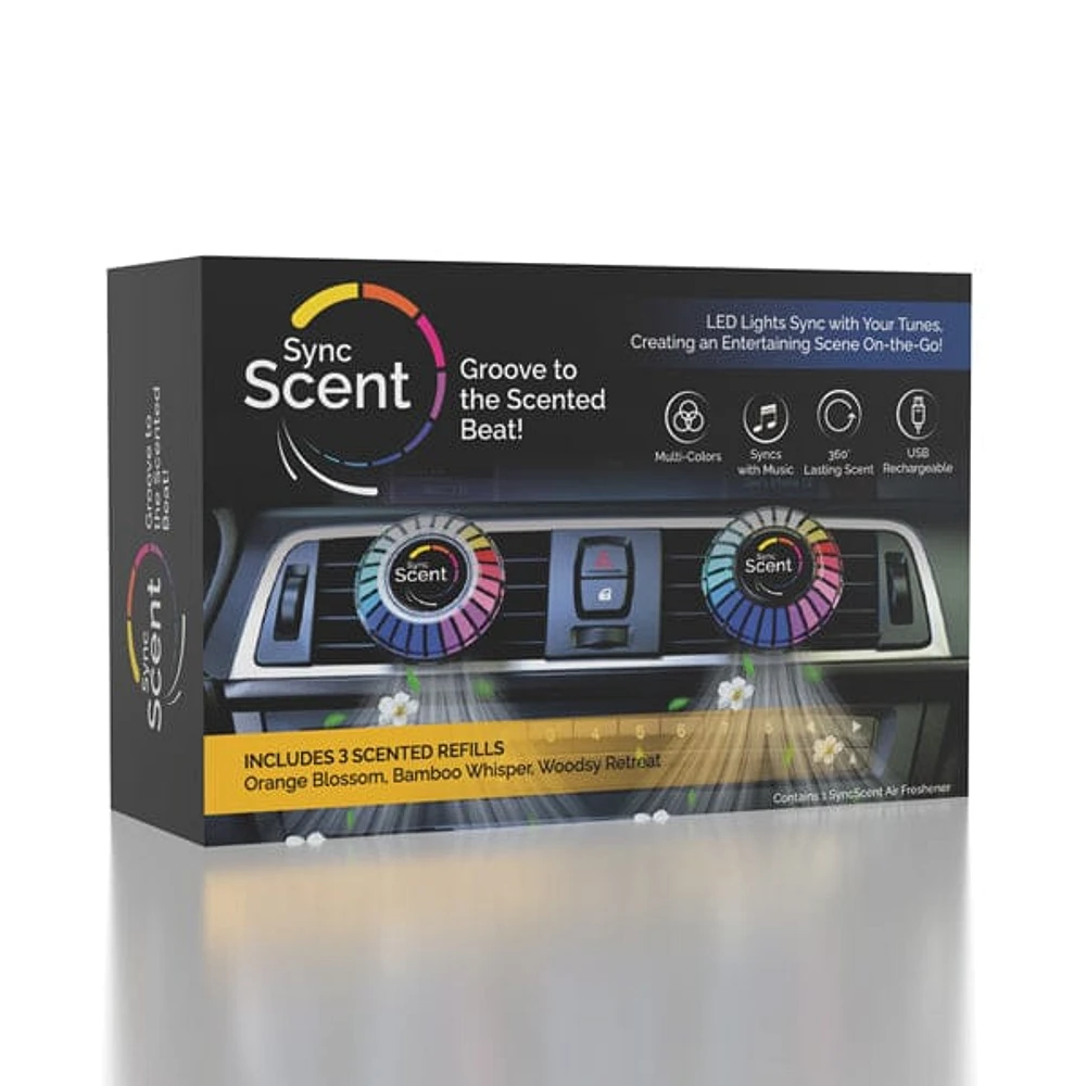 SyncScent LED Music Syncing Car Accessory Novelty Air Freshener Gadget