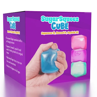 SugarSqueez Cube Squishy Fidget Sugar Stress Ball (1pc) Assorted Colors