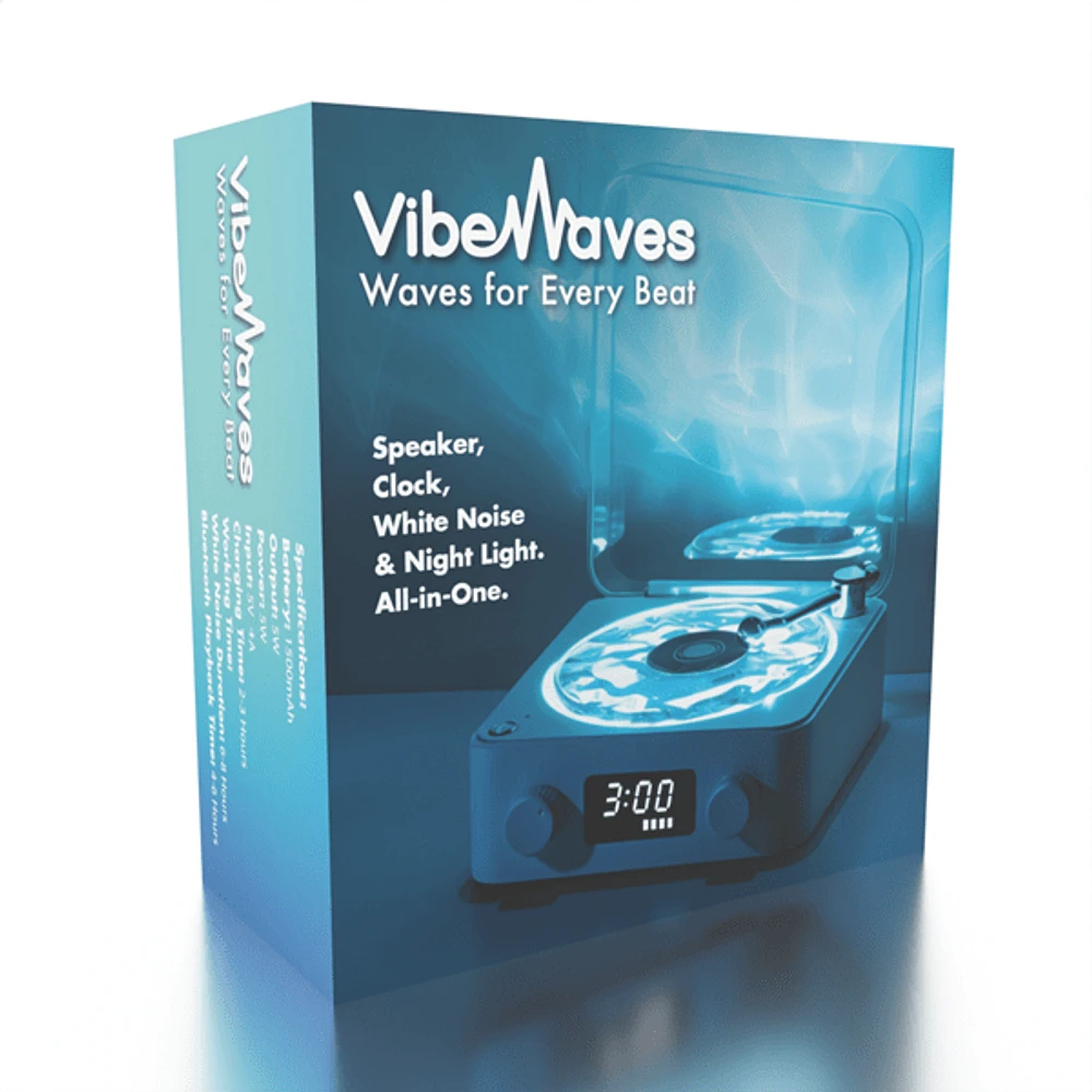 VibeWaves - Waves Speaker White Noise Lamp Projector