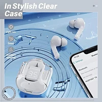 TWS - Wireless Earbuds With Digital Display and Transparent Case