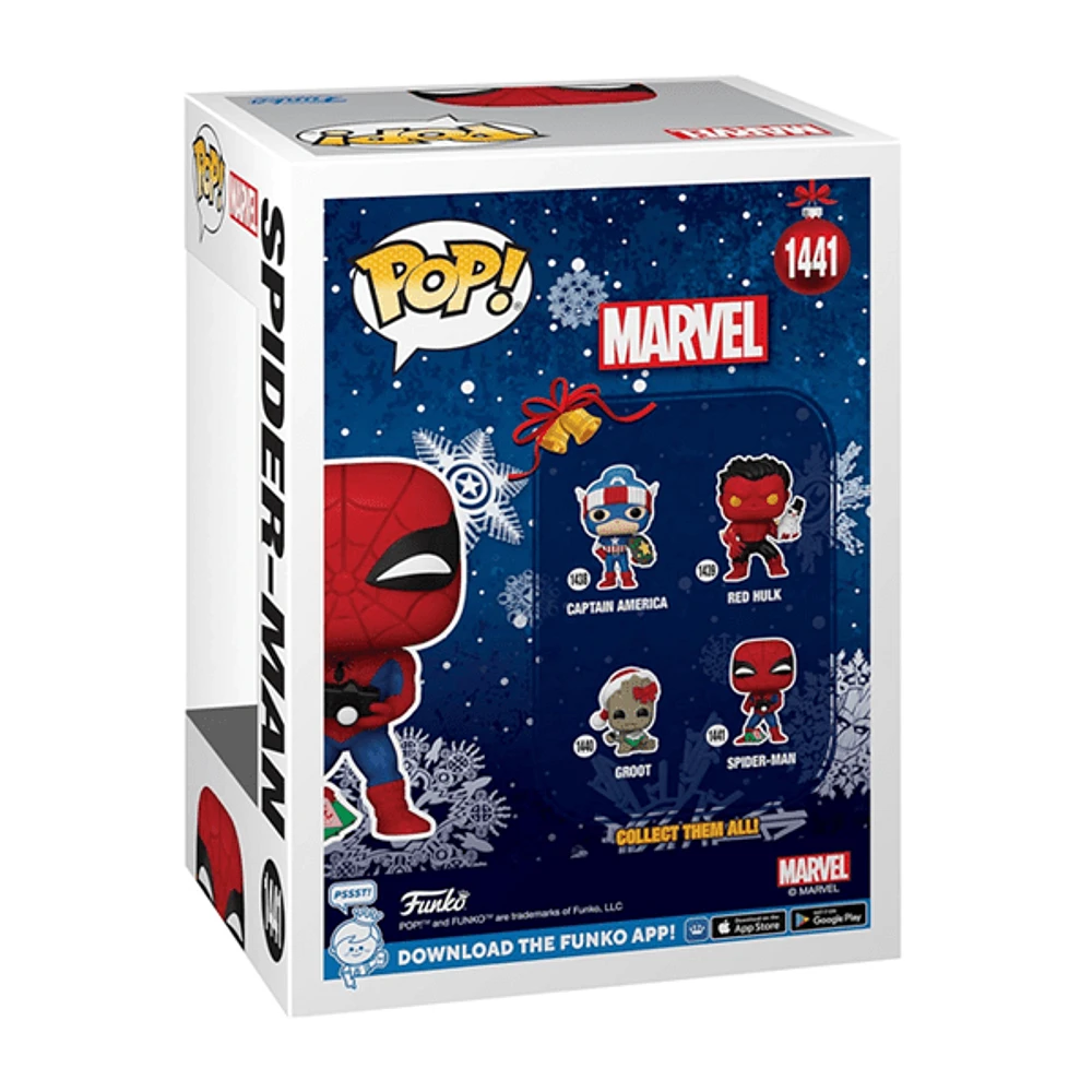 Funko Pop! Marvel: Holiday - Spider-Man with Open Gift Figure