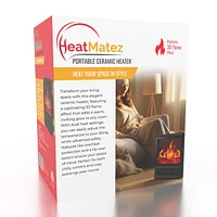 HeatMatez Portable Ceramic Heater With Real Flame!