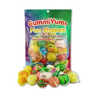 GummiYums: Fun Shapez! (8.1oz) Assorted Gummy Candy Filled with a Sour Strawberry Center