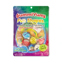 GummiYums: Fun Shapez! (8.1oz) Assorted Gummy Candy Filled with a Sour Strawberry Center