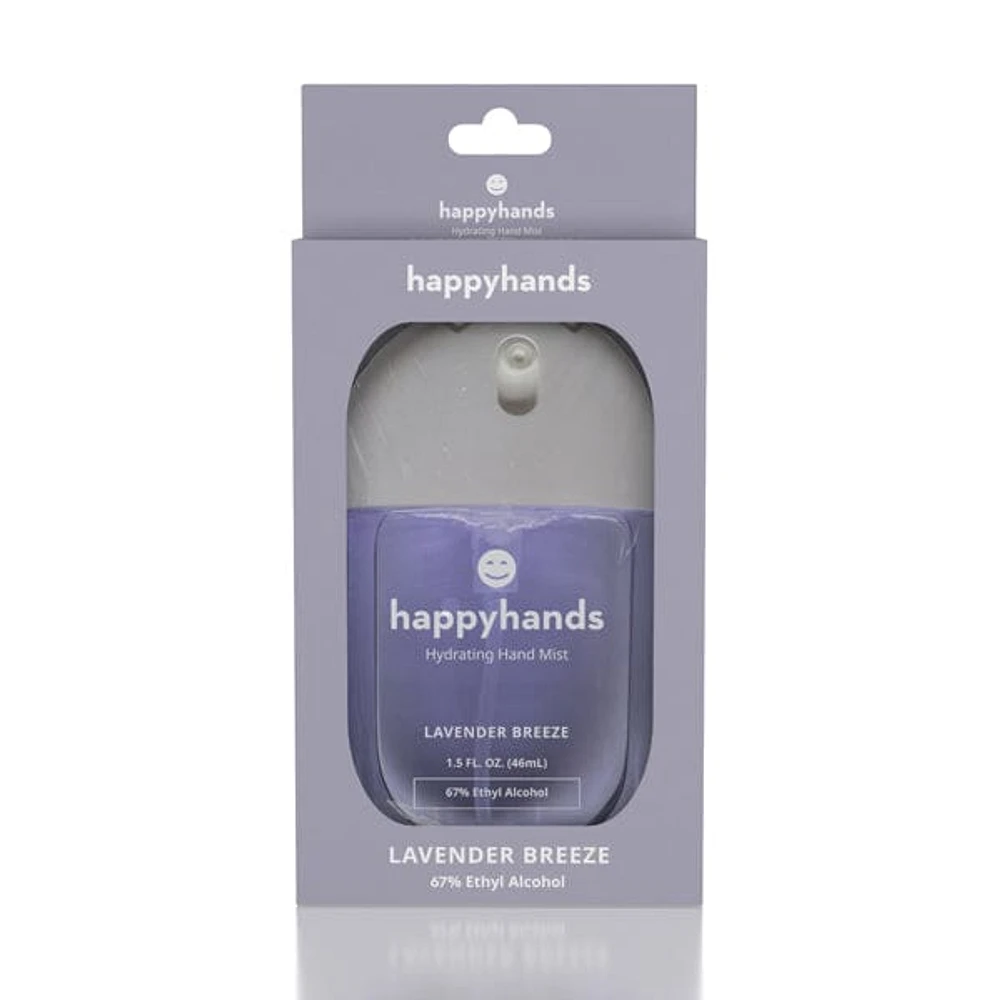 HappyHands Hydrating Rinse-Free Hand Mist (46mL) Multiple Scents