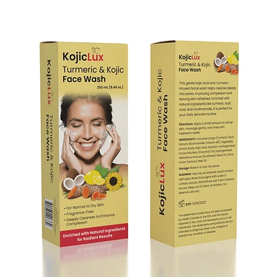 KojicLux Kojic Acid & Turmeric Face Wash Facial Cleanser (250mL)