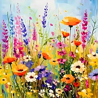 Studio Art Diamond Painting Full Coverage "Wildflower Serenade" (40cm x 40cm)