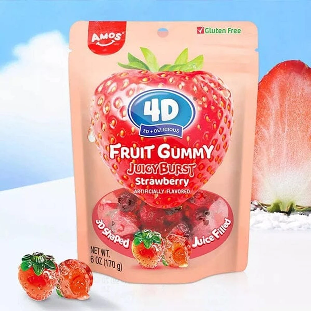 4D Fruit Gummy Juicy Burst Strawberry Candy