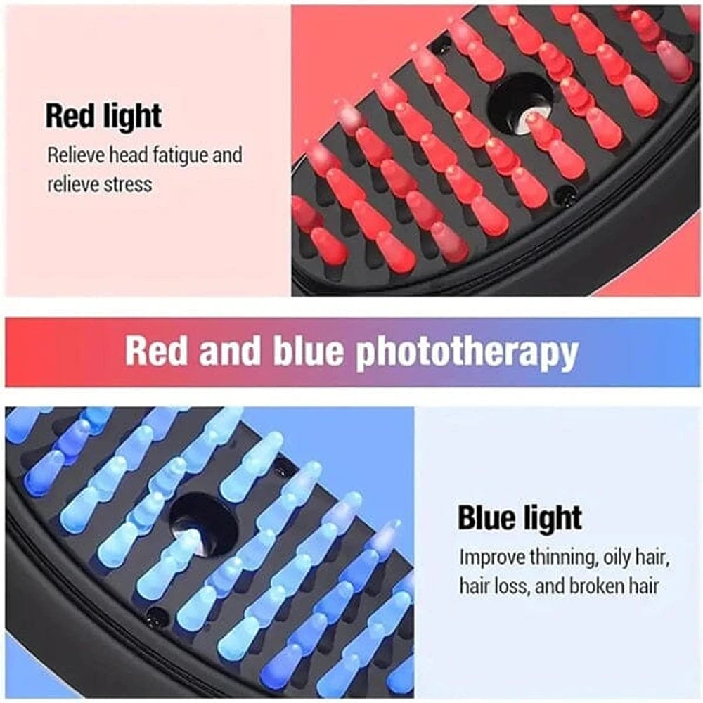 RevivaBrush: Red & Blue 4-in-1 Light Brush for Thicker and Healthier Hair