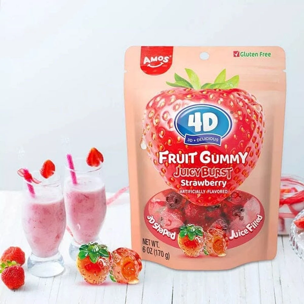 4D Fruit Gummy Juicy Burst Strawberry Candy