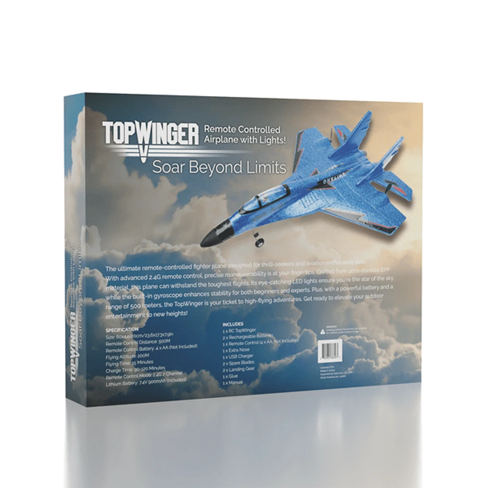 Topwinger: 2.4G Remote Control Fighter Jet with Extra Battery