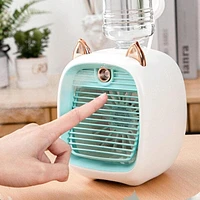 Cool Chill Cat Ear Tabletop Misting Fan Green