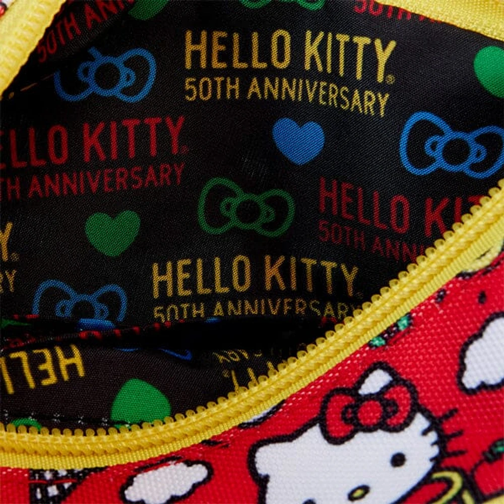 Loungefly x Hello Kitty 50th Anniversary: Classic AOP Nylon Pouch Wristlet