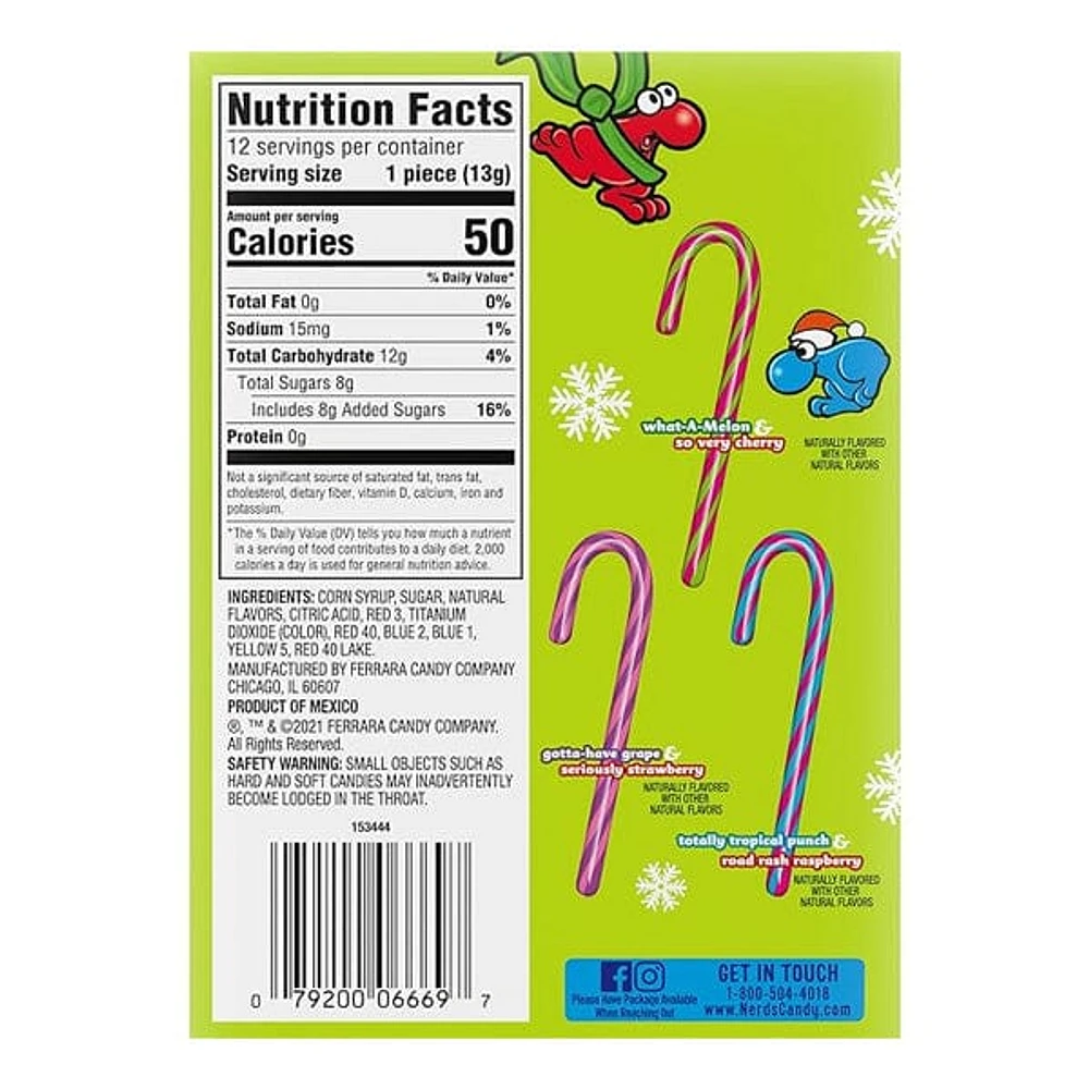 Nerds Tangy Candy Canes (12pk)