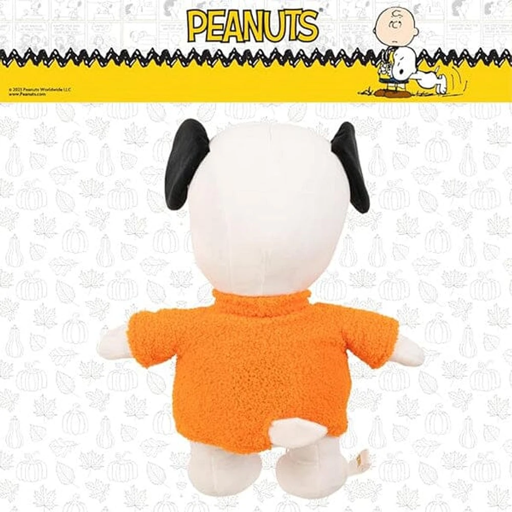 Snoopy Cuddle Pillow w/ Cozy Orange Sweater