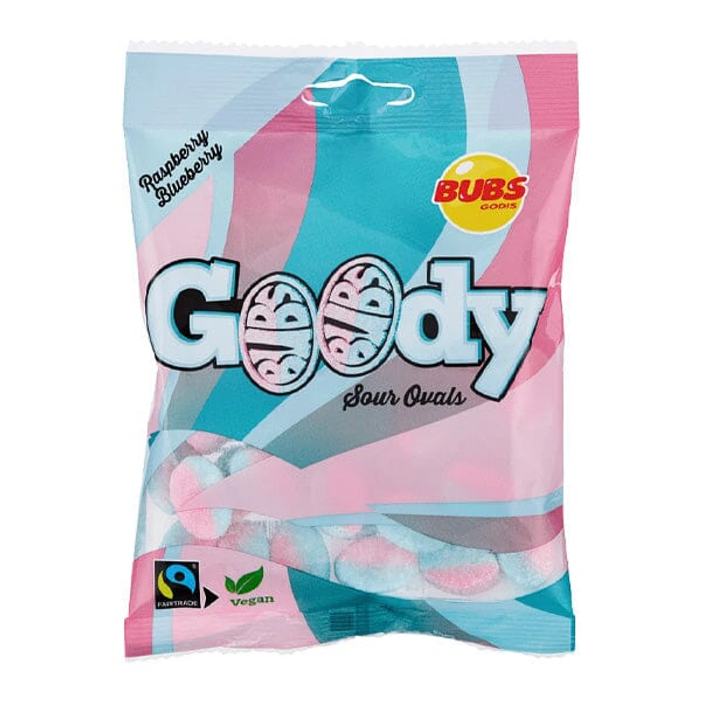 BUB's Godis: Sour Raspberry & Blueberry Goody Ovals (90g)